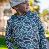 Burlebo Green Retro Duck Camo Boys Performance Pullover