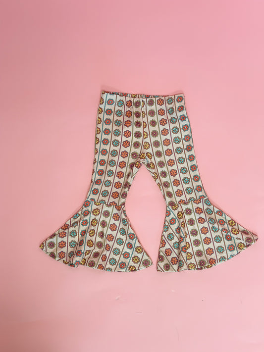 Groovy Floral Retro Girls Bell Bottoms