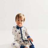 In My Jammers Blue Baseball  Bamboo Boys Onesie