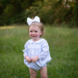 Hamner Hill Quilted Bow Patch Long Sleeve Collar Girls Bubble