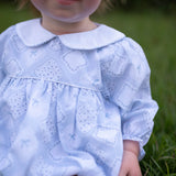 Hamner Hill Quilted Bow Patch Long Sleeve Collar Girls Bubble