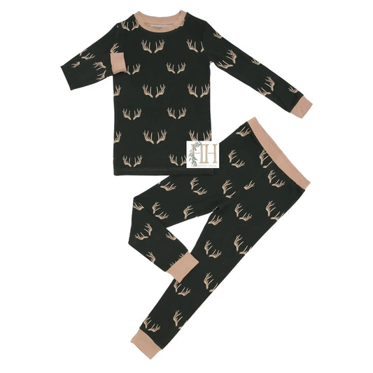 Hamner Hill Boys Antler Bamboo Loungewear Set