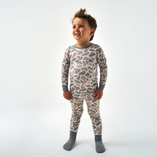 Burlebo Classic Camo Toddler & Youth Boys Two Piece Performance Pajamas