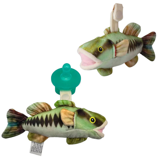 Bass Fish Pacifier Toy & Clip