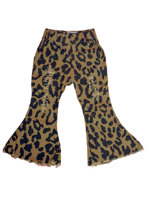 Cheetah Print Girls Bell Bottoms