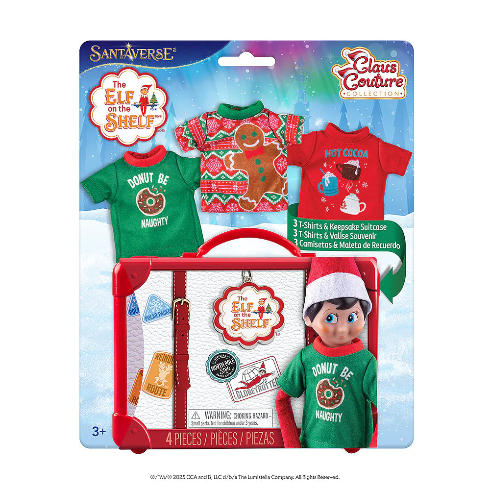 Claus Couture Collection® Festive Fun T-Shirt Set Elf On The Shelf Toy