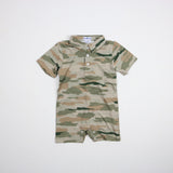 BlueQuail Boys Classic Camo Polo Short Sleeve Romper
