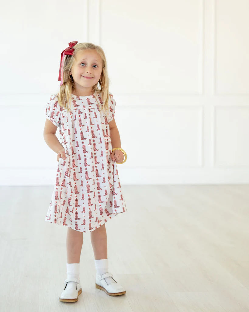 Ruth & Ralph Maroon Boots Girls Dress