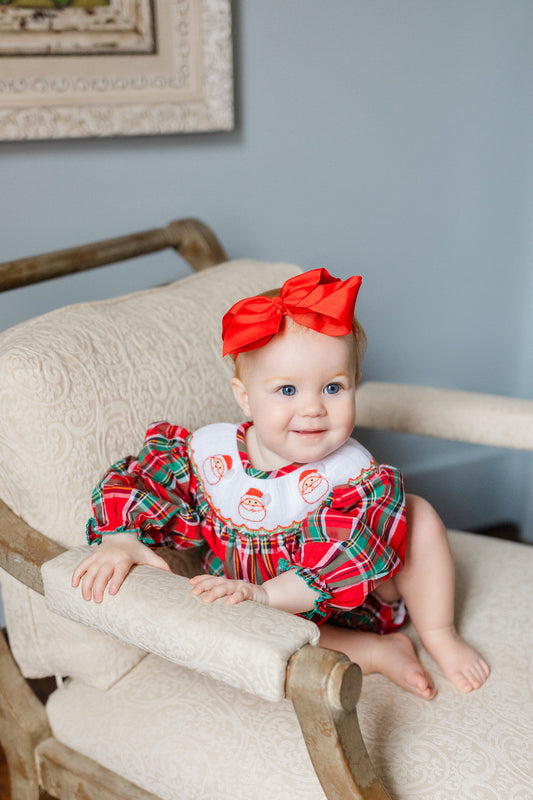 Poppy Kids Co Girls Smocked Santa Bubble