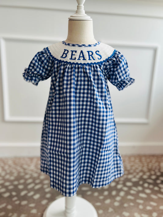 La Vernia Bears Smocked Girls Dress