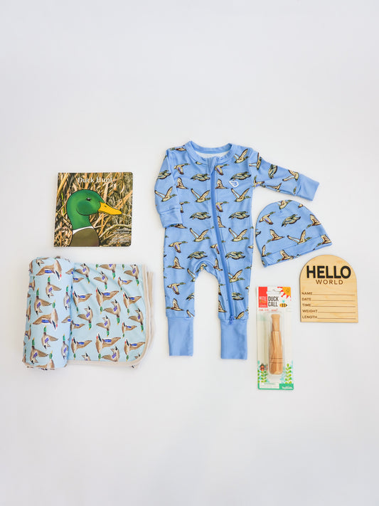 Blue Mallard Duck Hunting Newborn Gift Box
