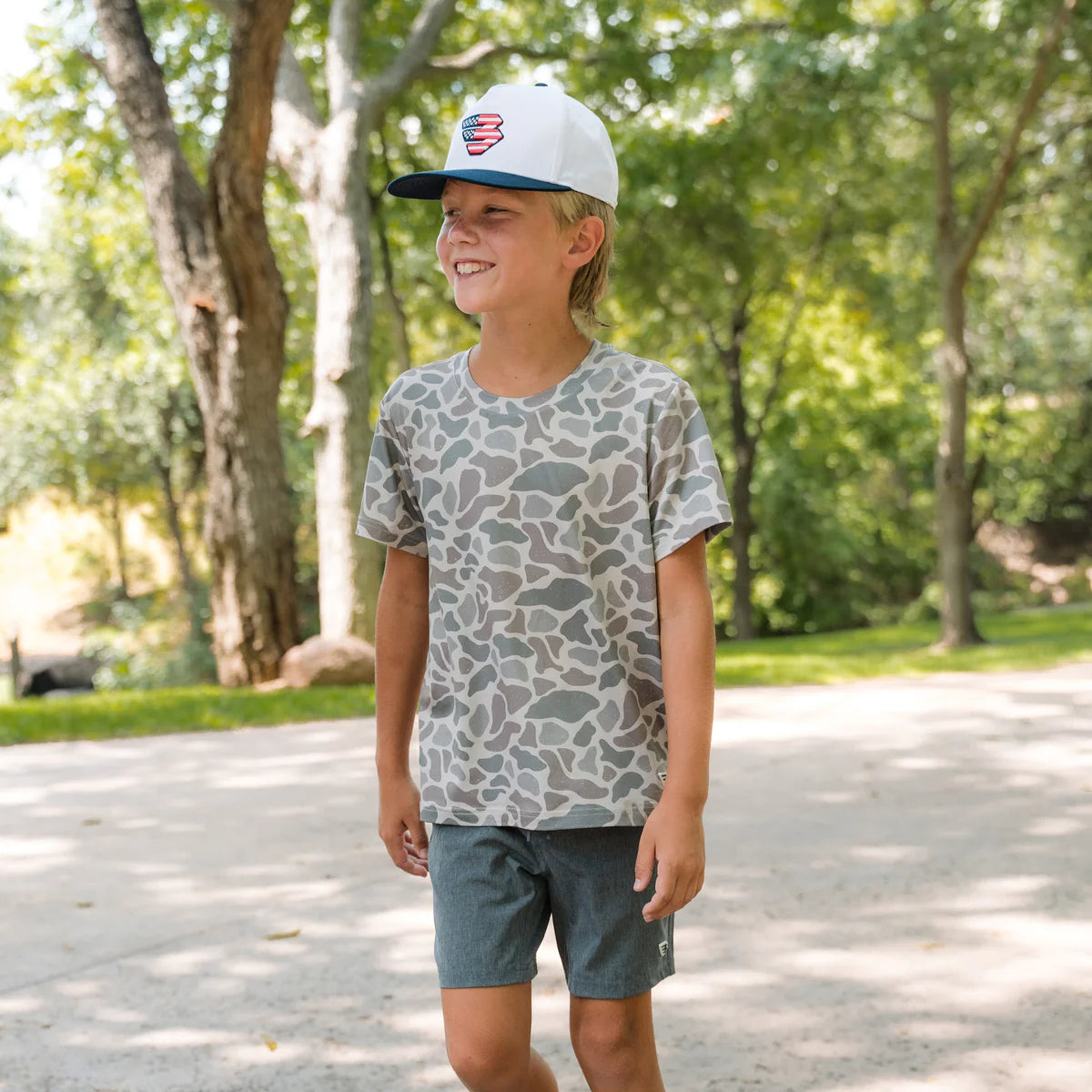 Burlebo Classic Deer Camo Go To Tee Short Sleeve Boys Shirt