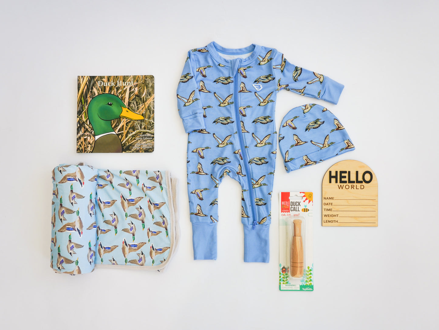 Blue Mallard Duck Hunting Newborn Gift Box