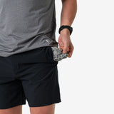Burlebo Mens Black Retro Duck Camo Pocket Everyday 7" Short