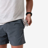 Burlebo Mens Grey Classic Deer Camo Pocket Everyday 7" Shorts