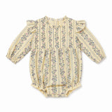 Hollis Baker Girls Yellow Floral Stripe Bubble