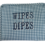 Wipes & Dipes Embroidered TRVL Rodeo Check Indigo Large Roadie Pouch Bag Dipes