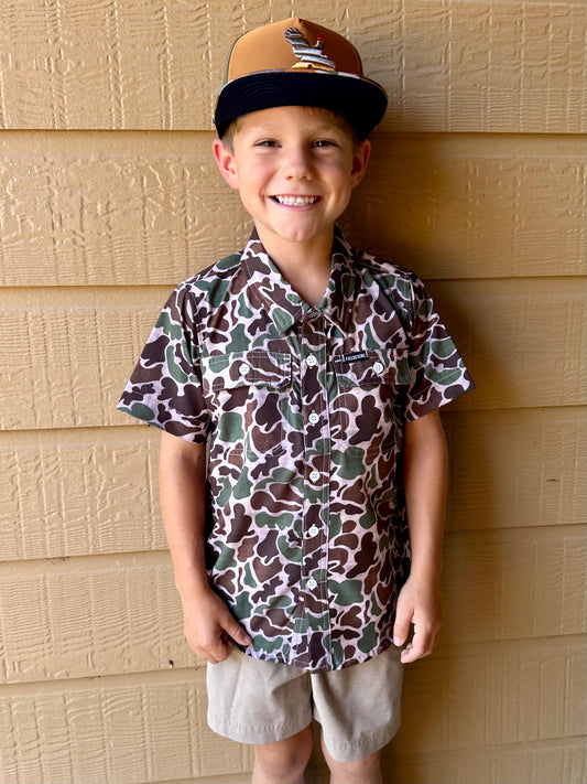 Fieldstone Camo Button Down Boys Hunting Shirt