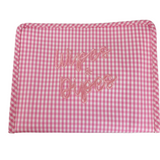 Wipes & Dipes Pink Embroidered TRVL Pink Plaid Large Roadie Pouch Bag Dipes