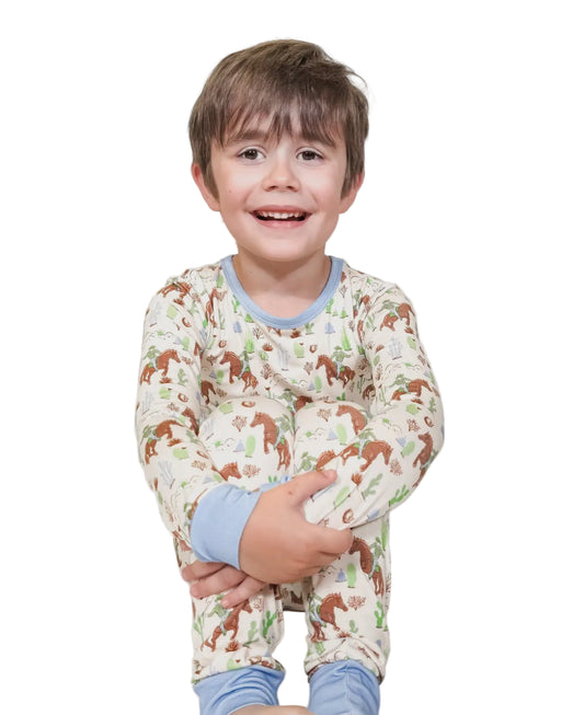 Goosies Bamboo Saddle Up Cowboy Boys Two Piece Toddler Pajamas