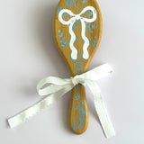 Hand Painted Girls Hair Brush - Blue Floral & Big Bow