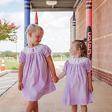 Poppy Kids Co Smocked Purple Crayon Girls Dress