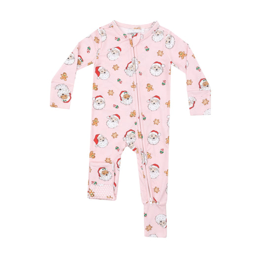 Angel Dear Pink Santa Bamboo Christmas Onesie Pajamas