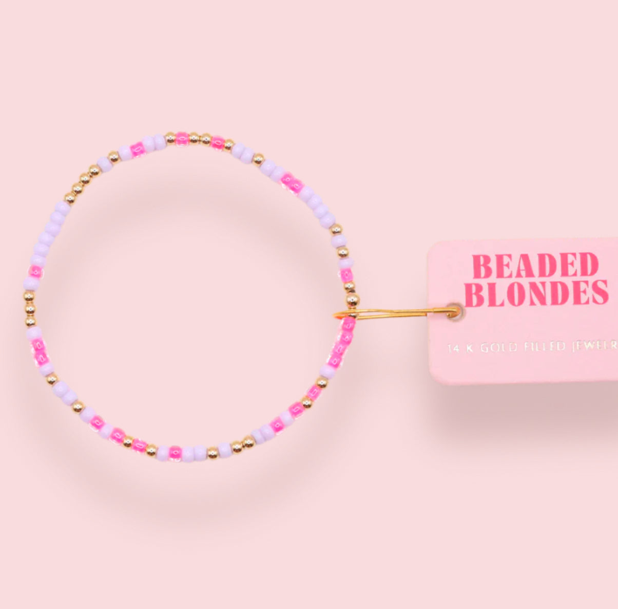 Beaded Blondes - Hot Pink and Lilac Sprinkle Bracelet