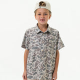Burlebo Classic Deer Camo Boys Pearl Snap Shirt
