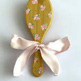Hand Painted Girls Hair Brush - Pink Flower Bunches