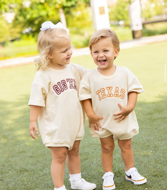 Texas Longhorn UT Cream Gameday Girls or Boys Bubble