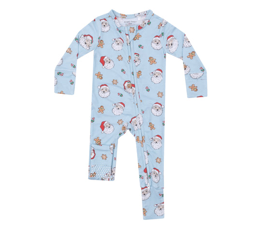 Angel Dear Blue Santa Bamboo Christmas Onesie Pajamas