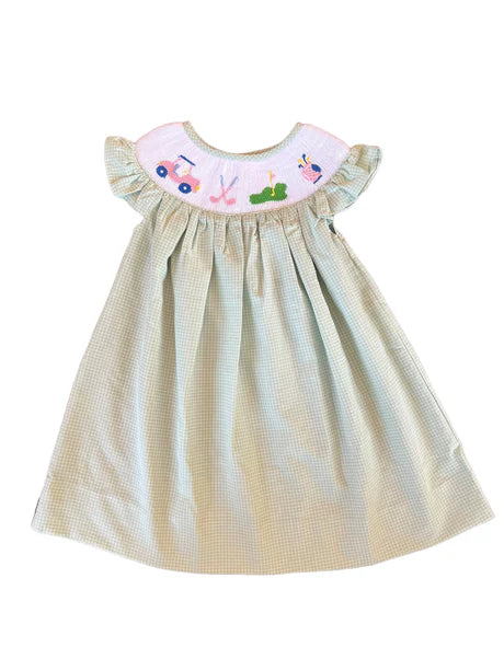 Shop Teeta Girls Gone Golfin' Smocked Dress