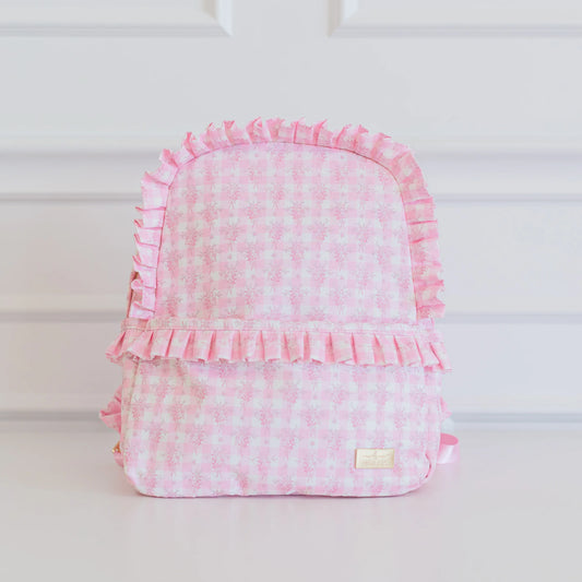 Hollis Ruffled Nylon Pink Floral Backpack