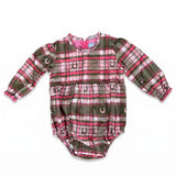 Hollis Baker Girls Pink Horseshoe Plaid Bubble