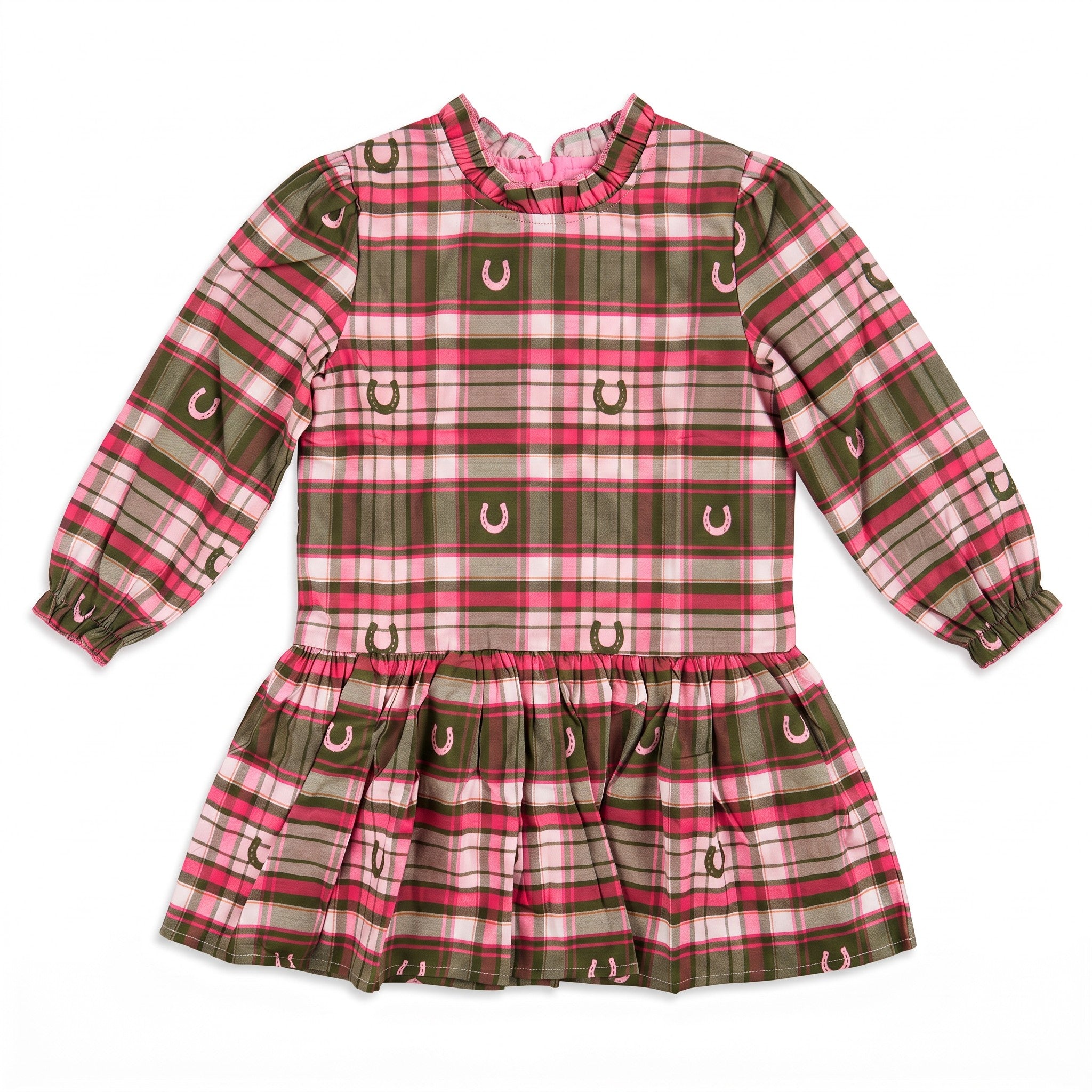 Hollis Baker Pink Horseshoe Plaid Dress
