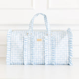 Hollis Ruffled Nylon Weekender Blue Floral