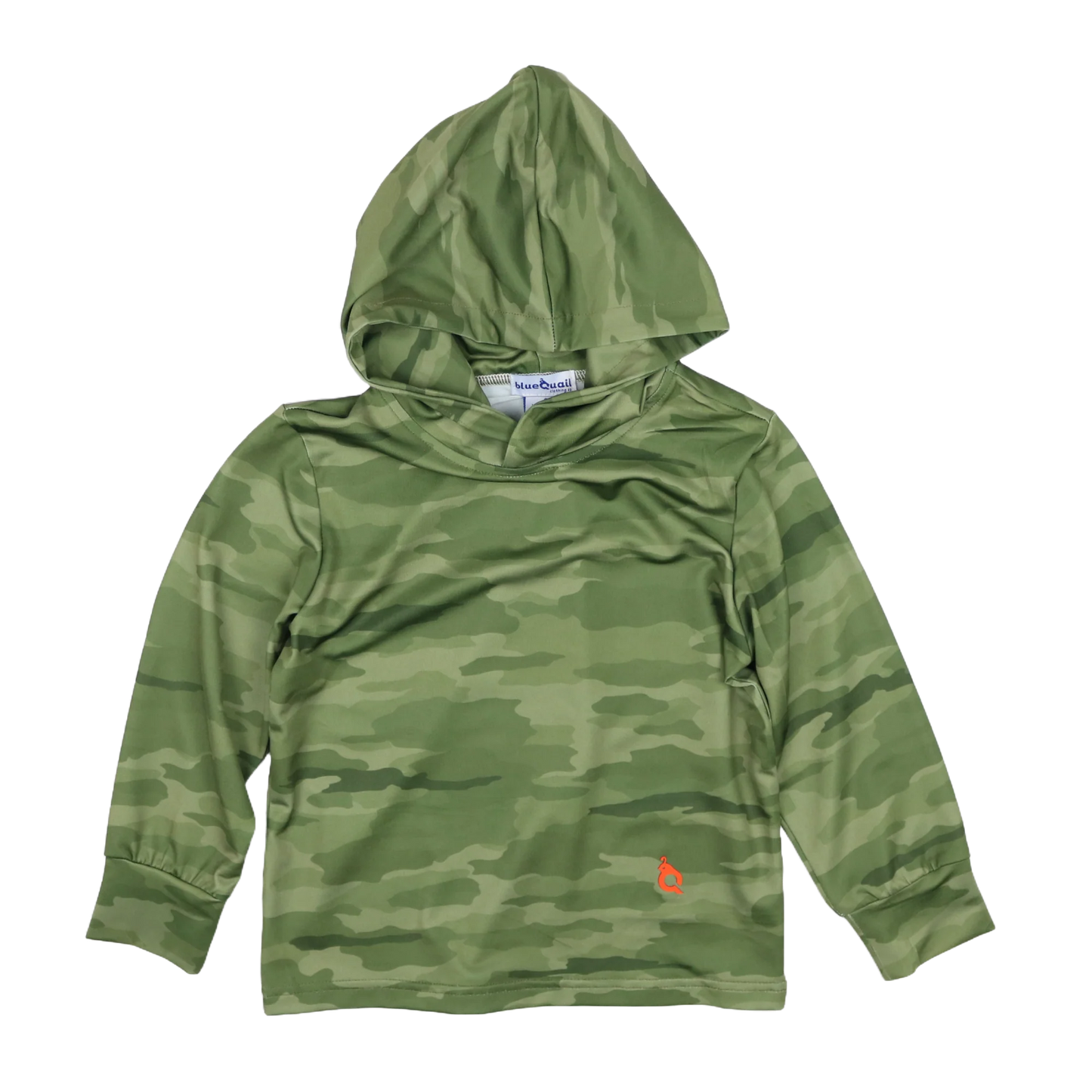 Blue Quail Classic Camo Green Lightweight Boys Performance Hoodie