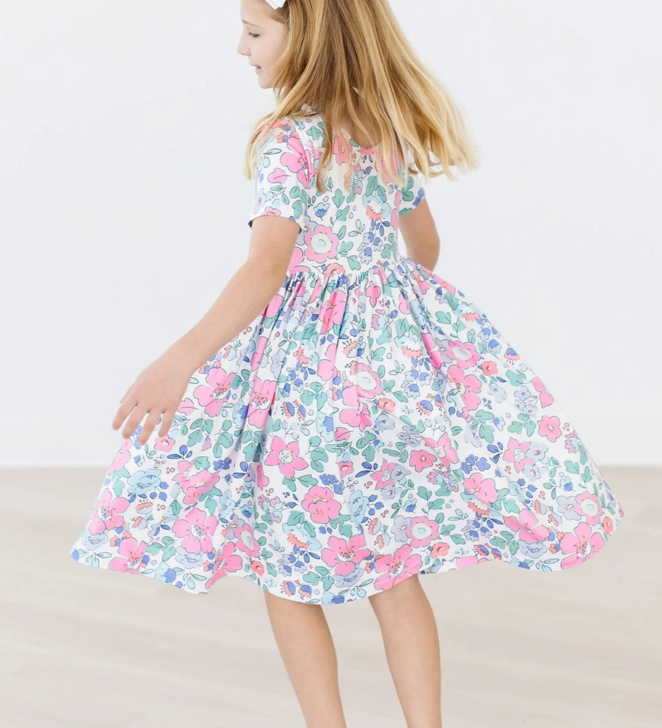 Mila & Rose Girls Hydrangea Pocketed Twirl Dress
