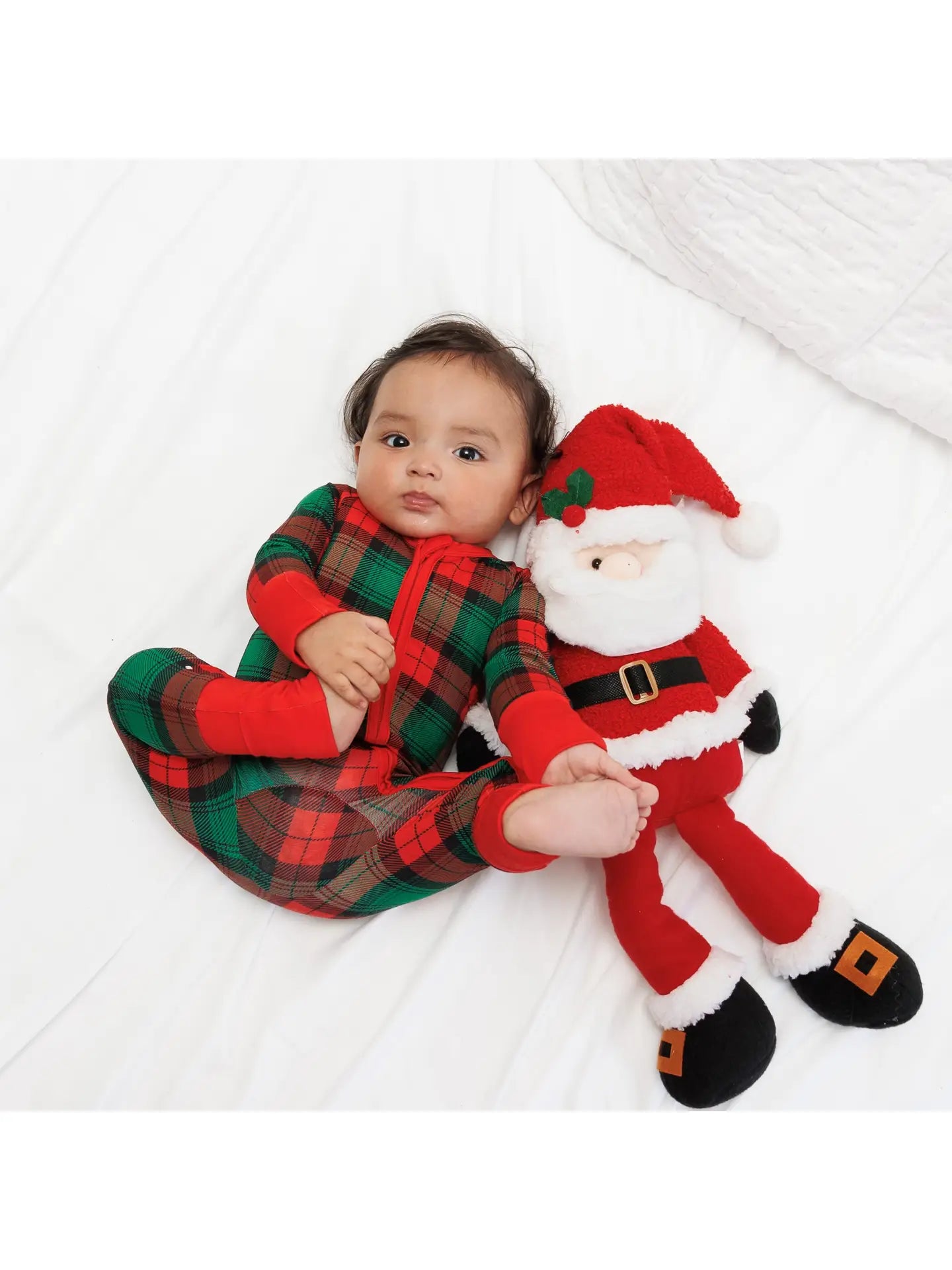 Classic Christmas Plaid Bamboo Onesie