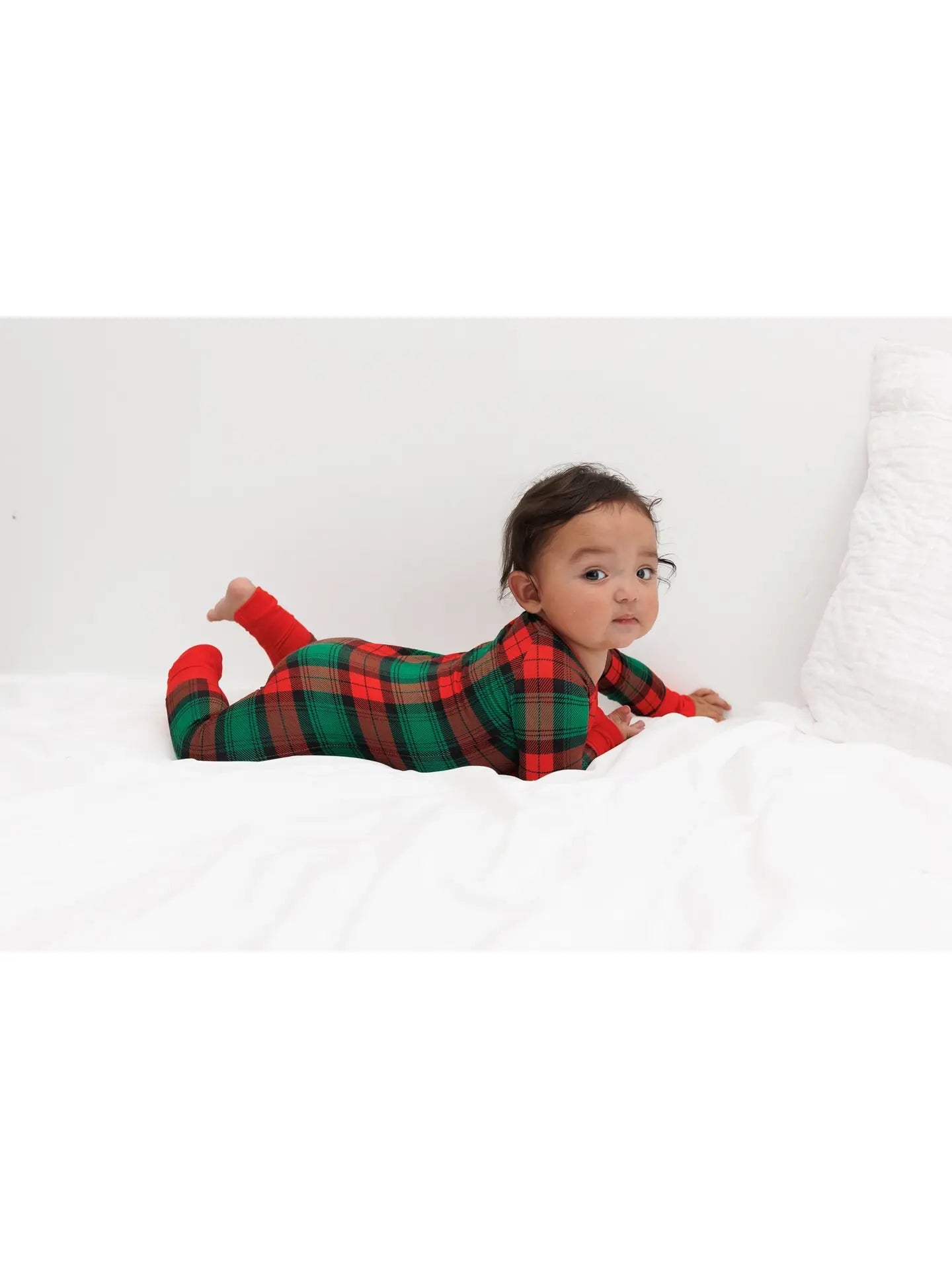 Classic Christmas Plaid Bamboo Onesie