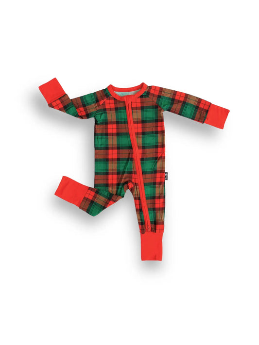 Classic Christmas Plaid Bamboo Onesie