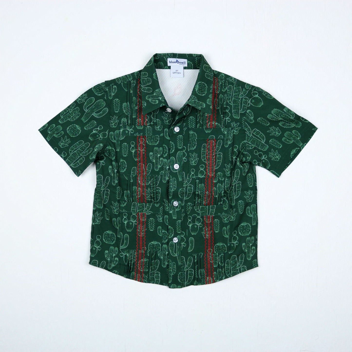 BlueQuail Guayabera Feliz Navidad Short Sleeve Boys Shirt