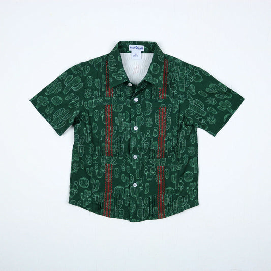 BlueQuail Guayabera Feliz Navidad Short Sleeve Boys Shirt