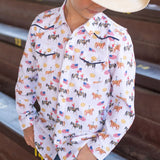 BlueQuail Grand Entry Pearl Snap Long Sleeve Boys Shirt
