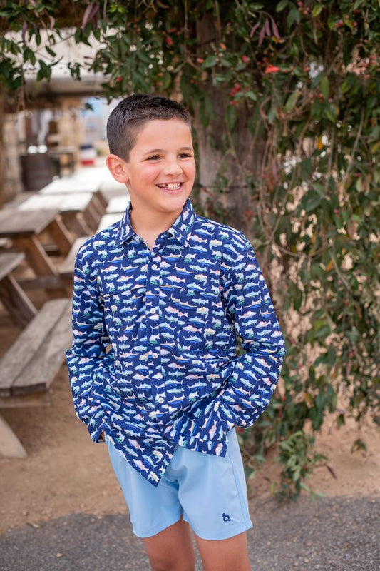 BlueQuail Catch Of The Day Long Sleeve Boys Shirt