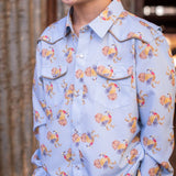 BlueQuail Turkeys Pearl Snap Long Sleeve Boys Shirt