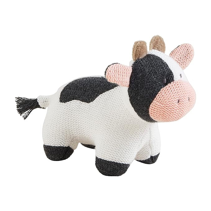 Mudpie Cow Knit Rattle