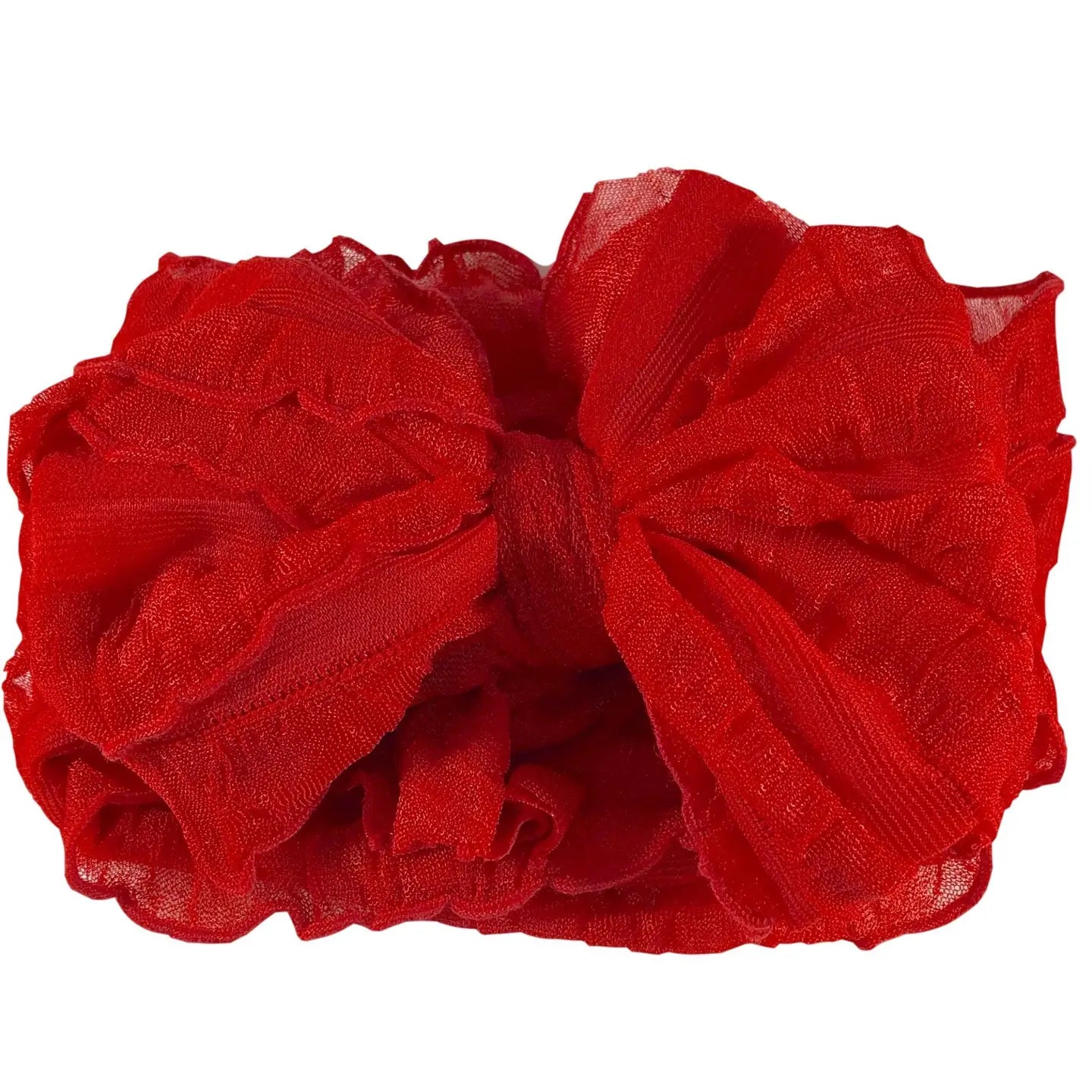 Bright Red Ruffle Head Wrap Bow