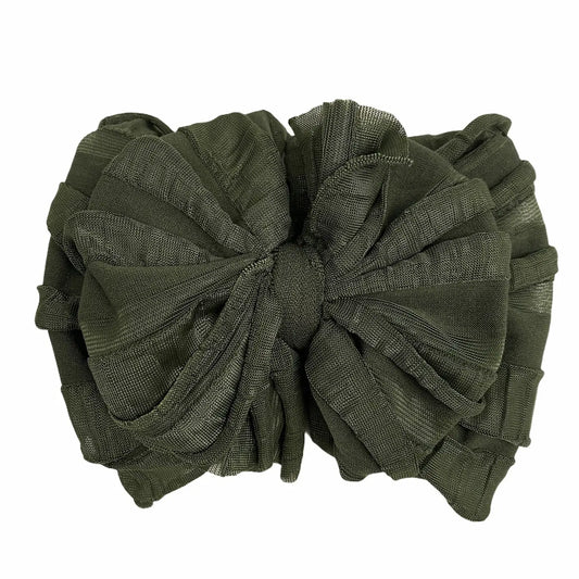 Cedar Green Ruffle Head Wrap Bow